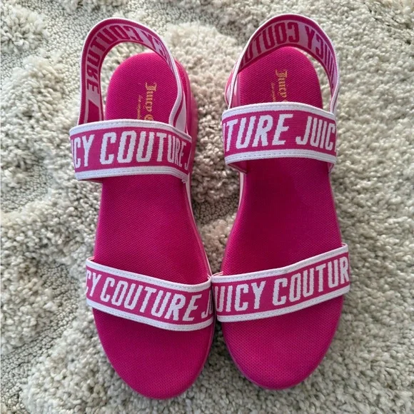 Juicy Couture Strappy Wedge Logo Sandal (8) - Picture 2 of 4